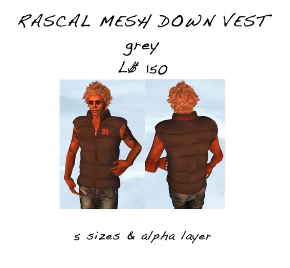 RASCAL down vest grey