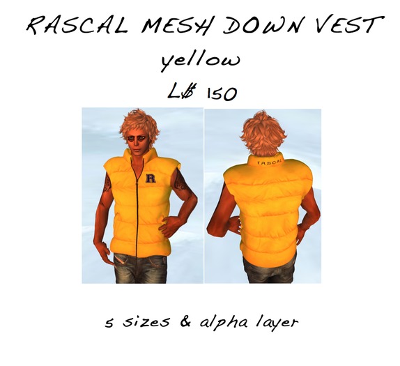 RASCAL down vest yellow