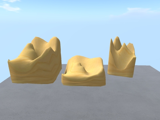 Offsim Island, rocks, mountains sculptie map 4