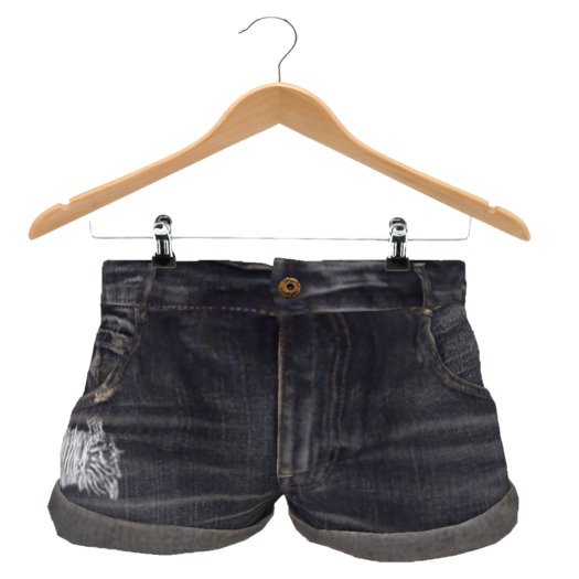 {.::LRH::.} Frayed Denim Dark Shorts *MESH*