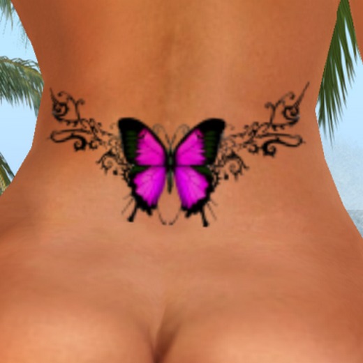 pink butterfly lower back