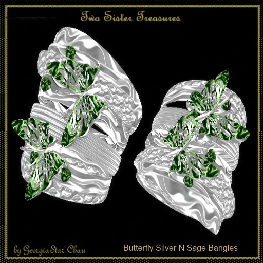 TST Butterfly Silver Sage Bracelets