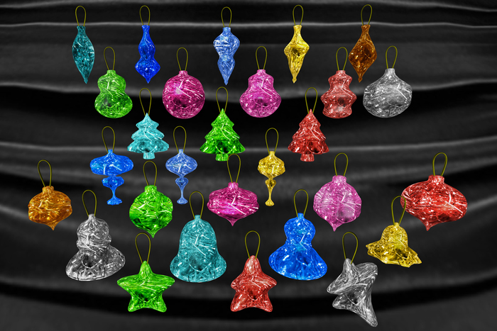 KKKS ornaments tinsel 28count