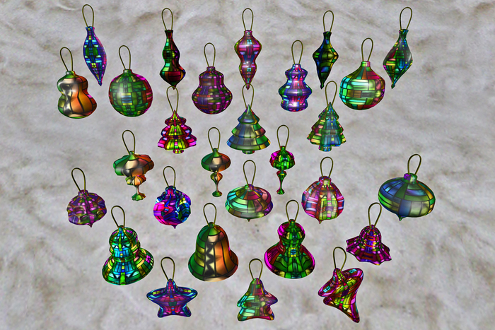 KKKS ornaments stainedglass 28count