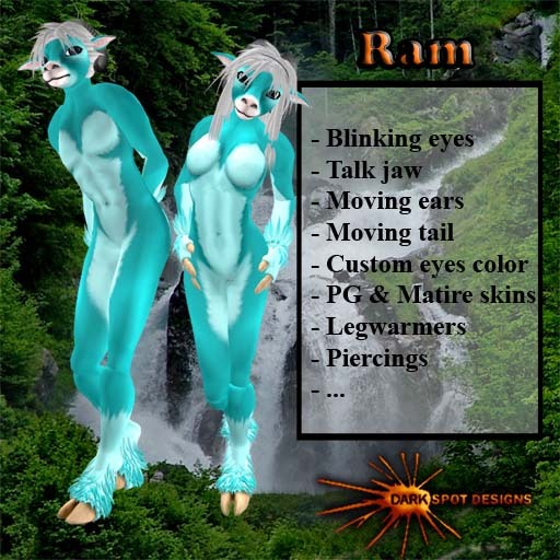 Furry Ram - turquoise