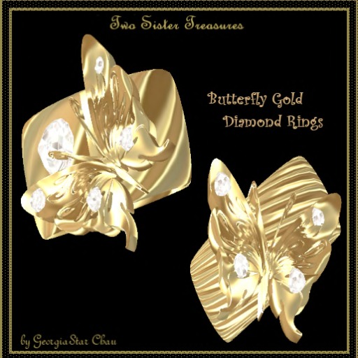 TST Butterfly Gold Diamond Rings