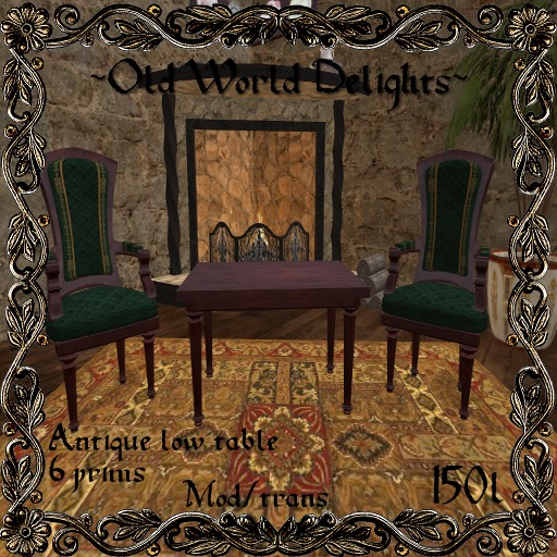 Antique arm chair set - 46 prims total