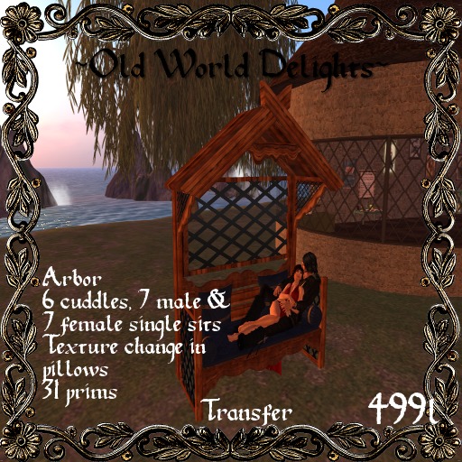 Arbour - Drk wood/ black trellis - 31 prims