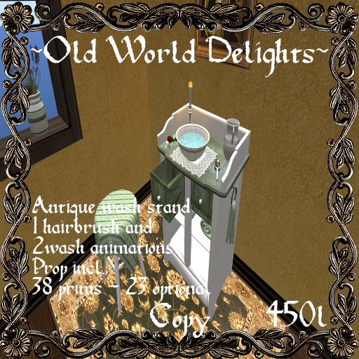 Green & white wash stand