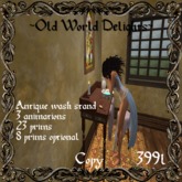 Dark wood washing stand w/ stool - 23 prims 