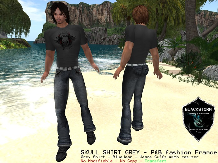 P&B16C_Skull Shirt Grey