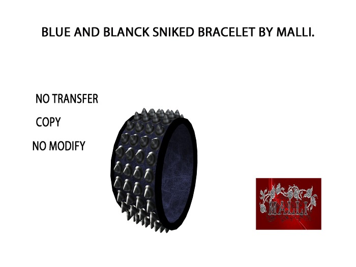 Blue and black sniked bracelet by Malli.