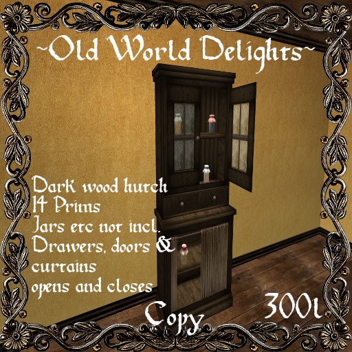 Dark wood hutch - 14 prims
