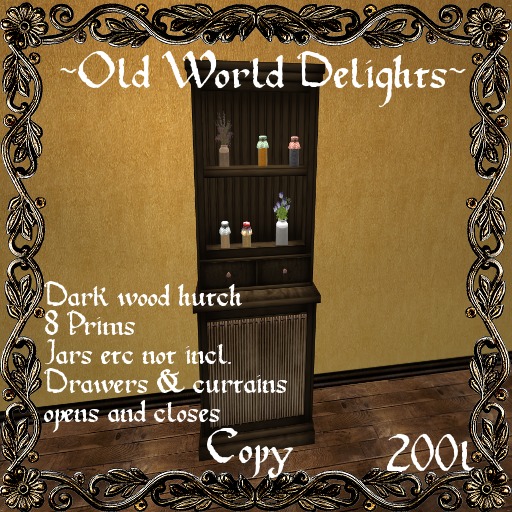 Dark wood hutch - 8 prims