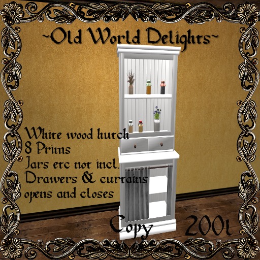 White wood hutch - 8 prims