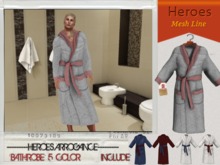 HEROES ART. Pulse Towel BathRobe Mesh Rigged Red Light Grey MALE MAN Body Wrapped Male Bathrobe