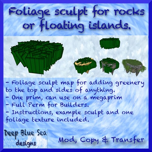DBS Foliage Sculpt for Floating Island or Rocks (crated)