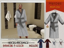 HEROES ART. Pulse BathRobe Mesh Elegance deep Grey  MALE MAN Body Wrapped Male Bathrobe
