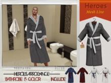 HEROES ART. Pulse BathRobe Mesh Rigged Boxeur Black StallionMALE MAN Body Wrapped Male Bathrobe