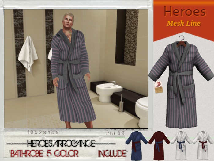 HEROES ART. Pulse BathRobe Mesh Rigged Alpacino  MALE MAN Body Wrapped Male Bathrobe