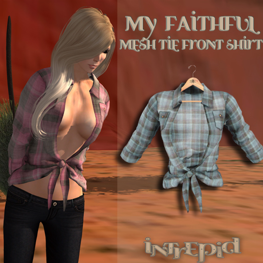 ::Intrepid:: My Faithful Flannel Tie Shirt {Blue} {Mesh}