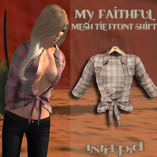 ::Intrepid:: My Faithful Flannel Tie Shirt {Red/Green} {Mesh}