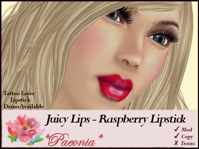  Lipstick - Juicy Lips - Raspberry *Paeonia*