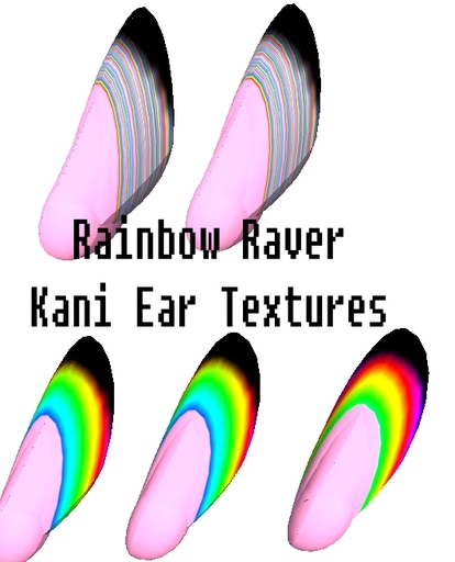 Rainbow Raver Pink Kani Ear Textures Full Prems