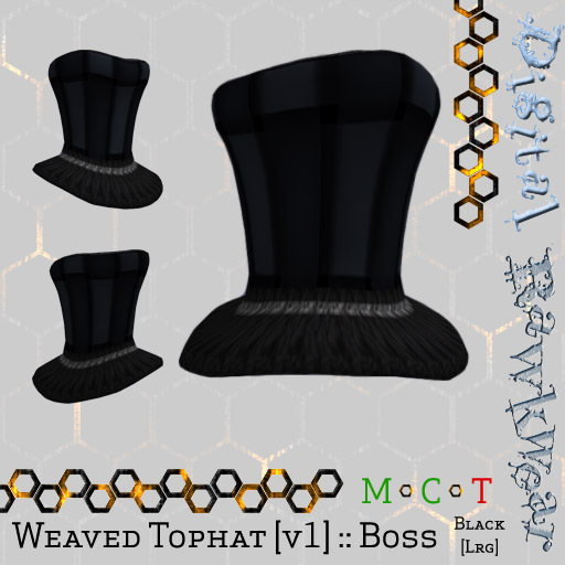 .:D:.:R:. Weaved Tophat [v1] :: Boss :: Black [Lg]