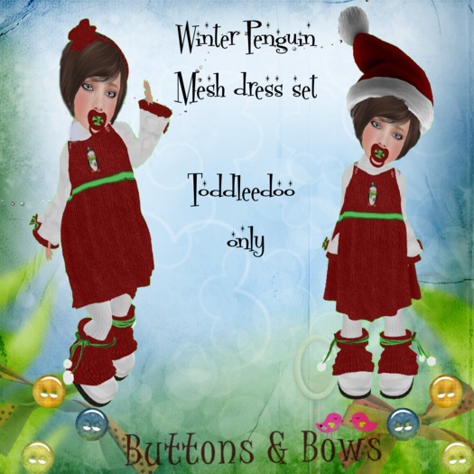Buttons & Bows Winter penguin TD only