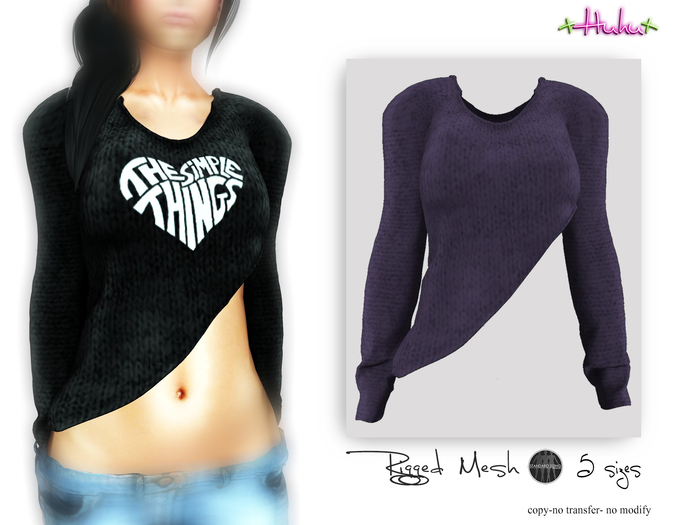 +HUHU+ WOOL TOP CUT PURPLE