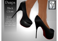 ~TB~ Pack of 2 Pairs of Pumps Matt & Glossy BLACK