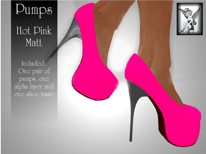 ~TB~ Pack of 2 Pairs of Pumps Matt & Glossy HOT PINK CERISE