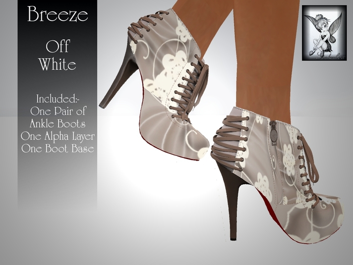 ~TB~ Breeze Ladies Ankle Boot -  Beige & Off white Silk