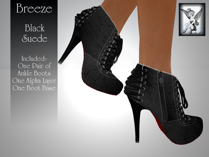 ~TB~ Breeze Ladies Ankle Boot -  BLACK SUEDE