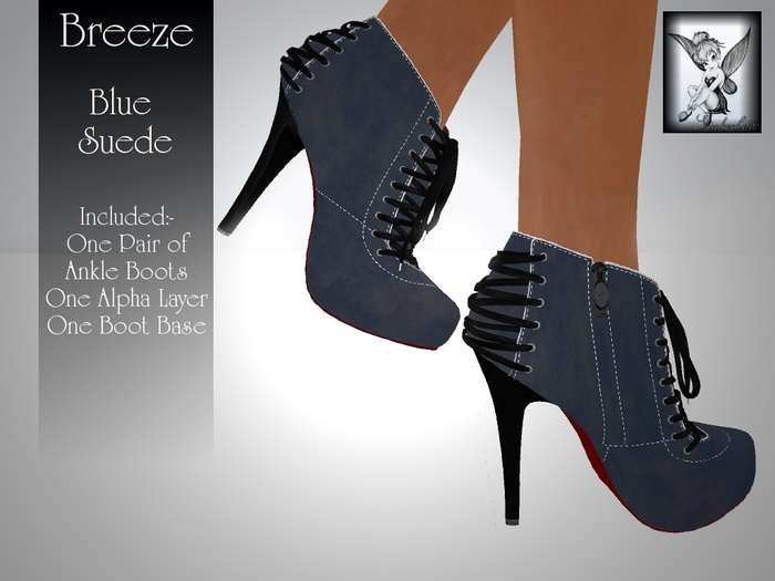 ~TB~ Breeze Ladies Ankle Boot -  BLUE SUEDE