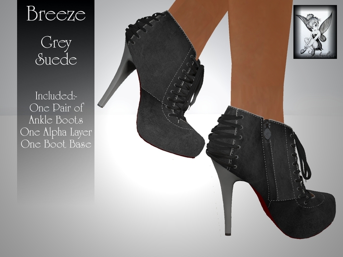 ~TB~ Breeze Ladies Ankle Boot -  Grey SUEDE