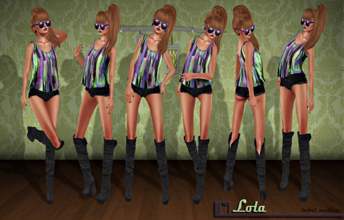 -.label motion .- Lola Poses