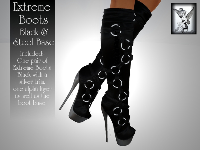 ~TB~ Extreme Ladies Fetish Boots - Black