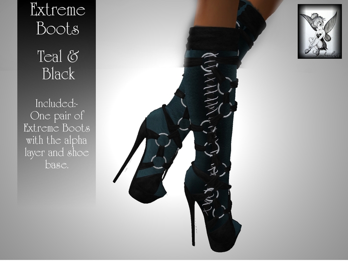~TB~ Extreme Ladies Fetish Boots - Chocolate & Black