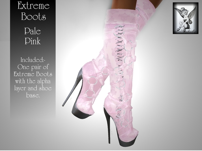 ~TB~ Extreme Ladies Fetish Boots - Soft Pink