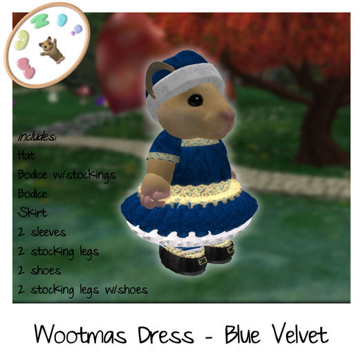 MUZI - Wootmas Dress Set - Blue Velvet