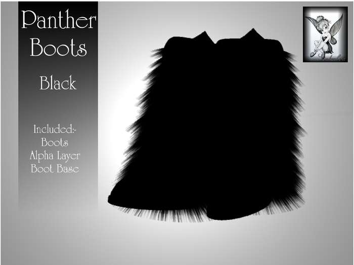 ~TB~ Panther Fur Boots - Black