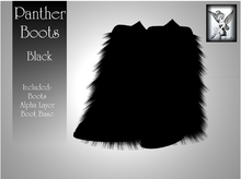 ~TB~ Panther Fur Boots - Black