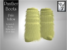 ~TB~ Panther Fur Boots - Pale Yellow