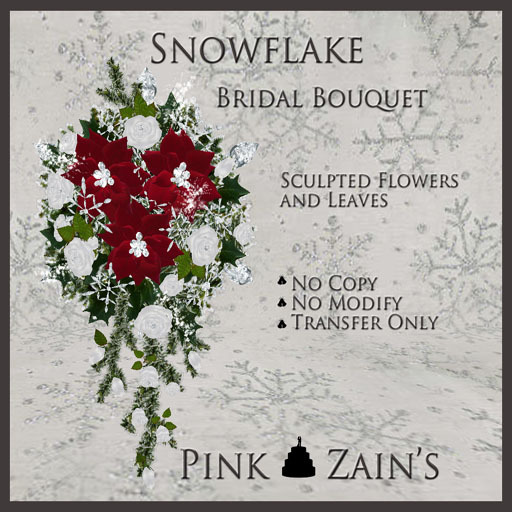 Snowflake Bridal Bouquet - Red/White [Box]