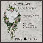 Snowflake Bridal Bouquet - White/Pink [Box]
