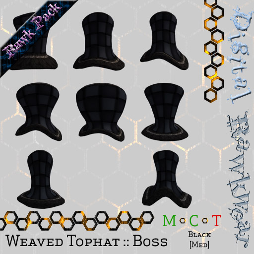 .:D:.:R:. Weaved Tophat :: Boss :: Black [Md] :: Rawk Pack