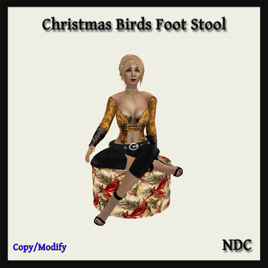 [NDC] Christmas Birds Foot Stool 