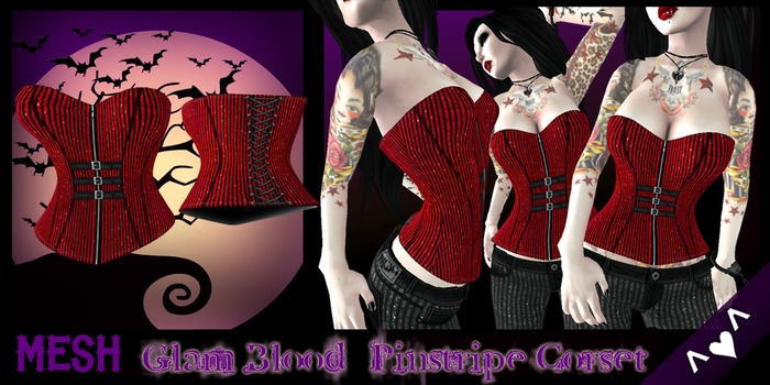 ^v^DRBC^v^Glam Blood Pinstripe Corset